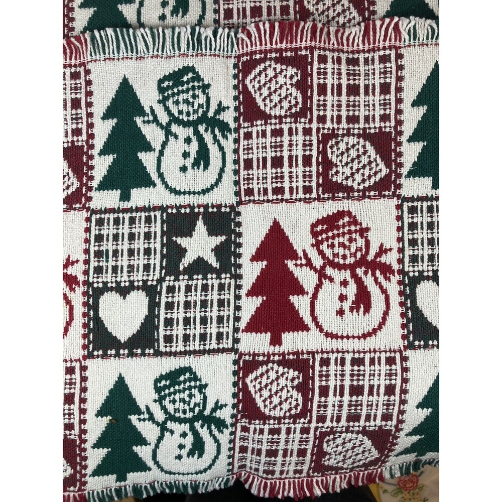 Set 2 Tapestry Reversible Snowman Placemats Snowmen Trees Christmas Winter - Picture 3 of 6